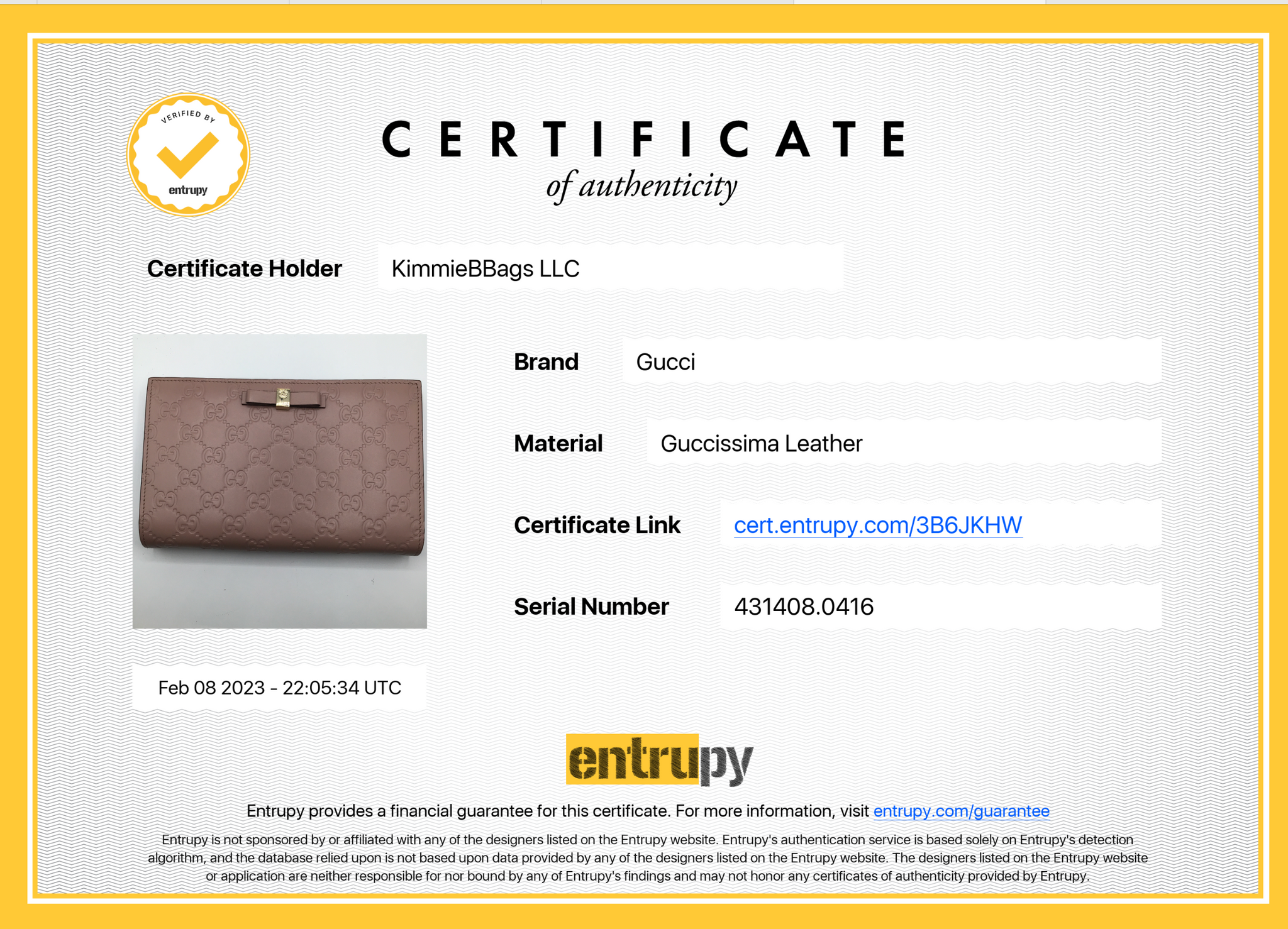 Preloved Gucci Guccissima Leather Signature Wallet on Chain 431408.0416 021022