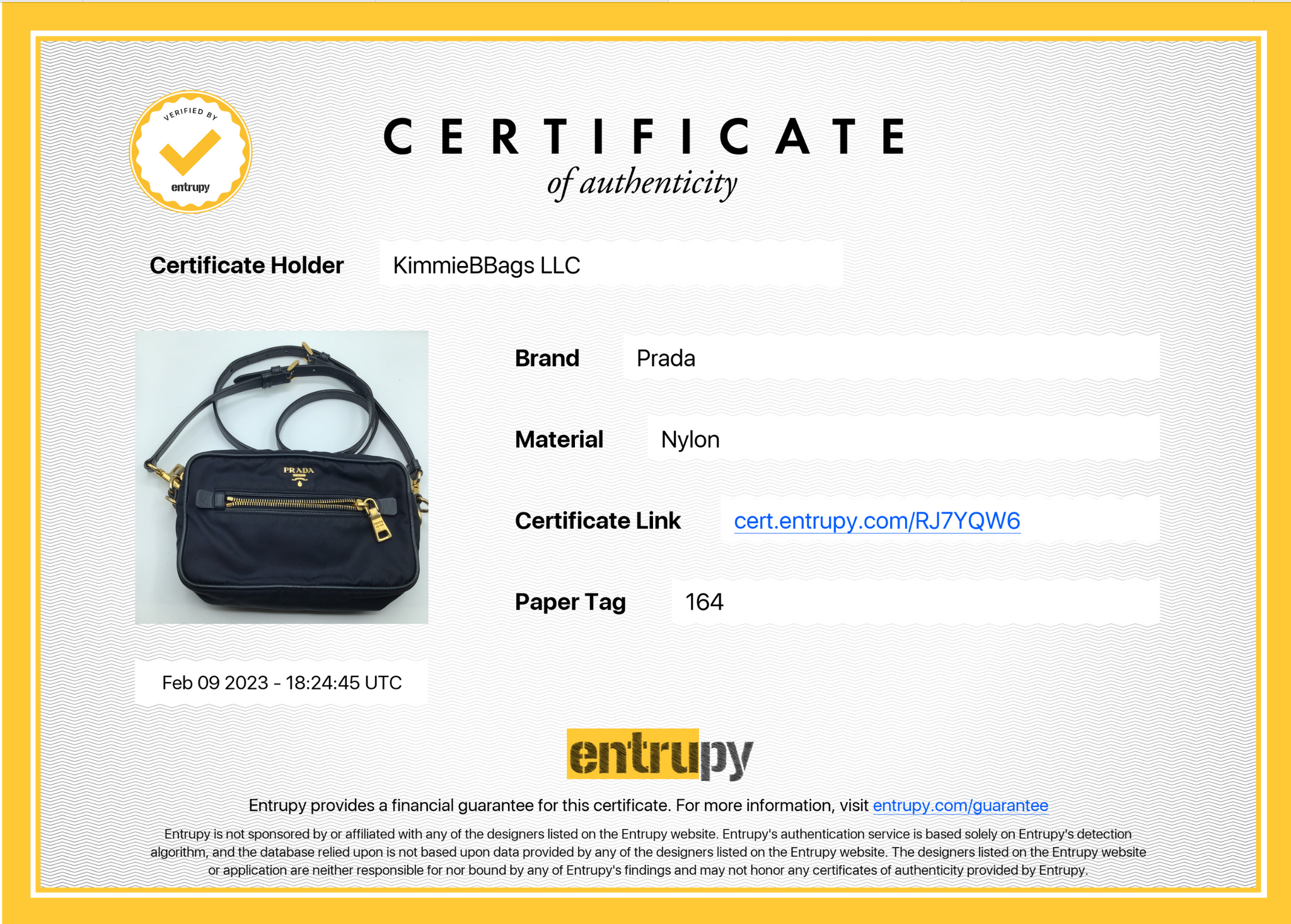 Used prada sales nylon bag