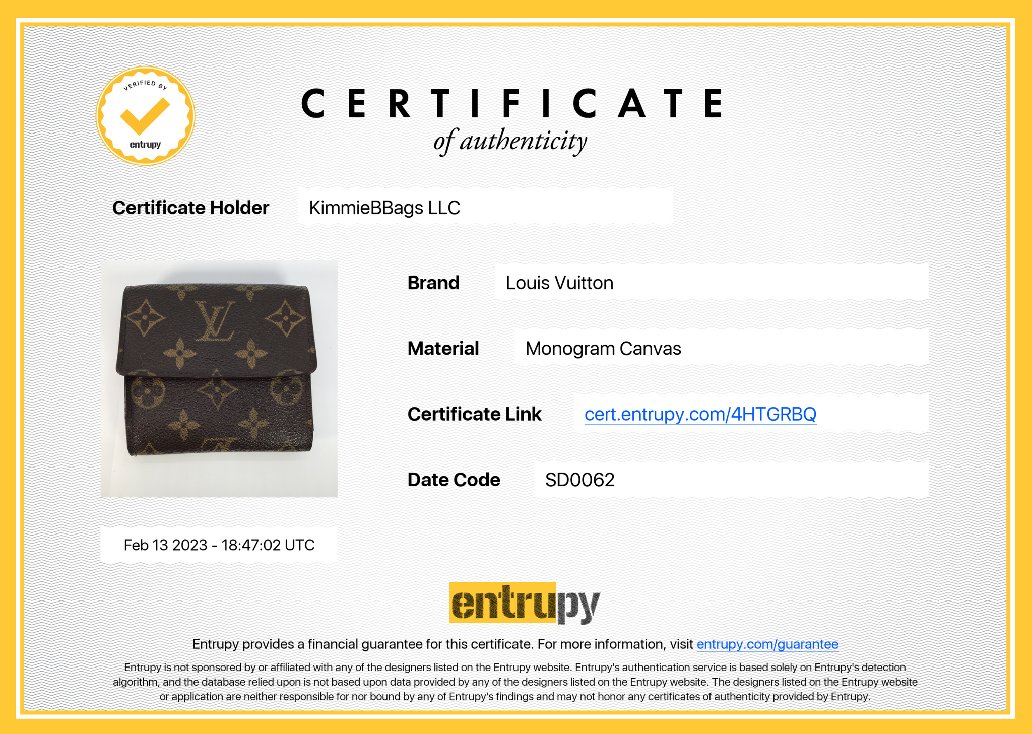 Preloved Louis Vuitton Monogram Portefeiulle Elise Trifold Wallet SD0062 021523
