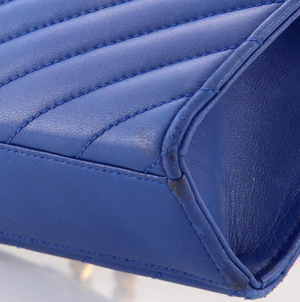 Preloved Saint Laurent Matelasse Chevron Leather Medium Classic Monogram Shoulder Bag 022223