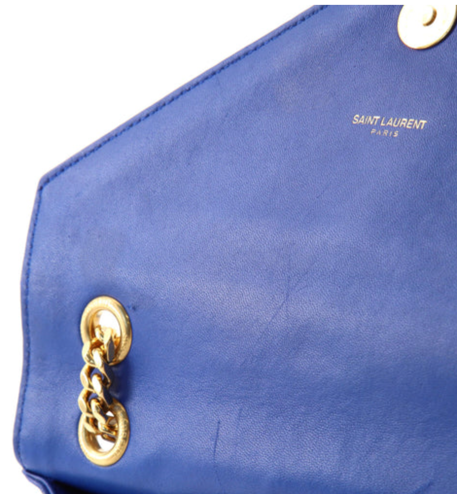 Preloved Saint Laurent Matelasse Chevron Leather Medium Classic Monogram Shoulder Bag 022223