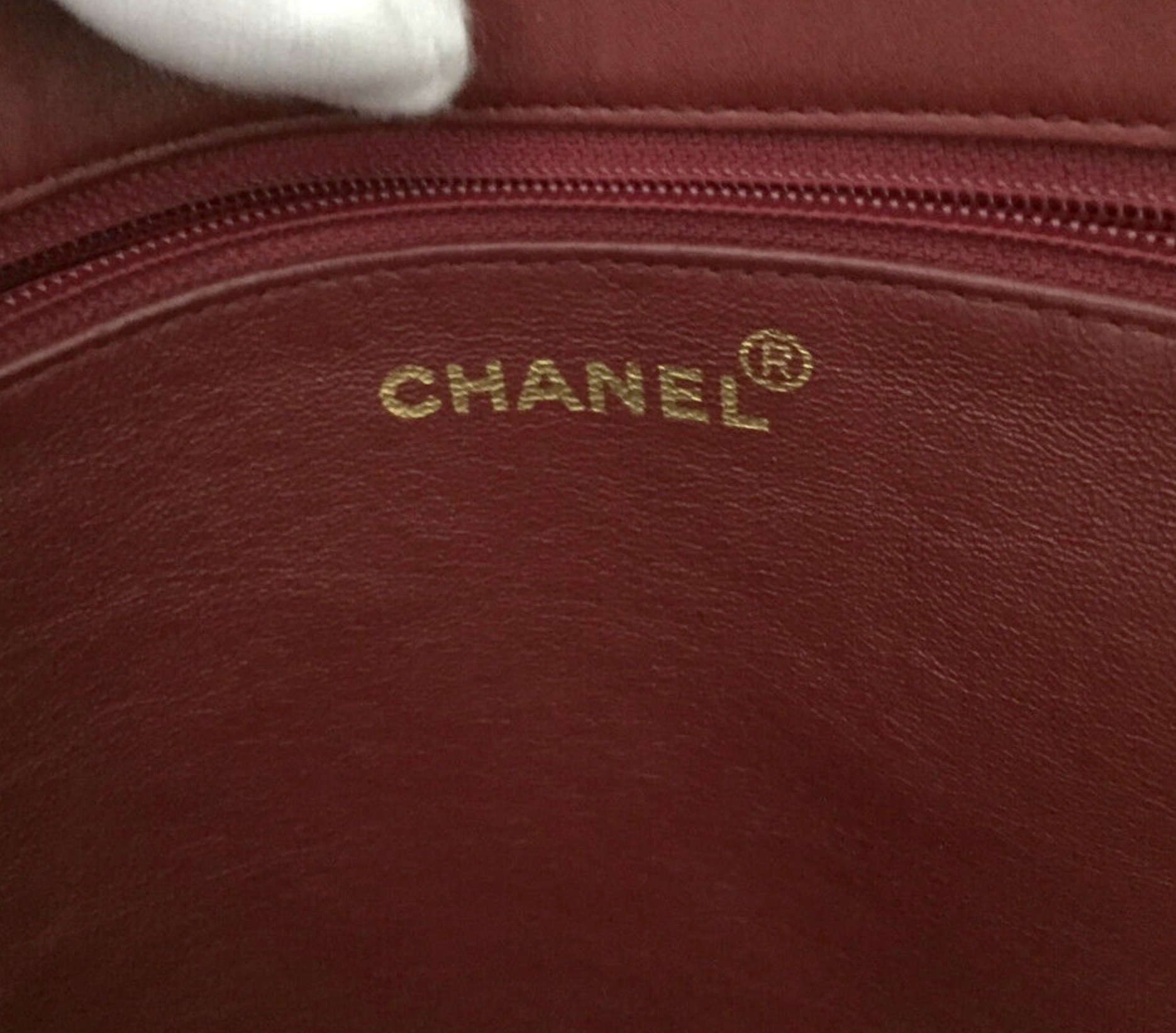 Preloved Chanel Red CC Logo Lambskin Large Chain Shoulder Tote Bag 2504224 022223