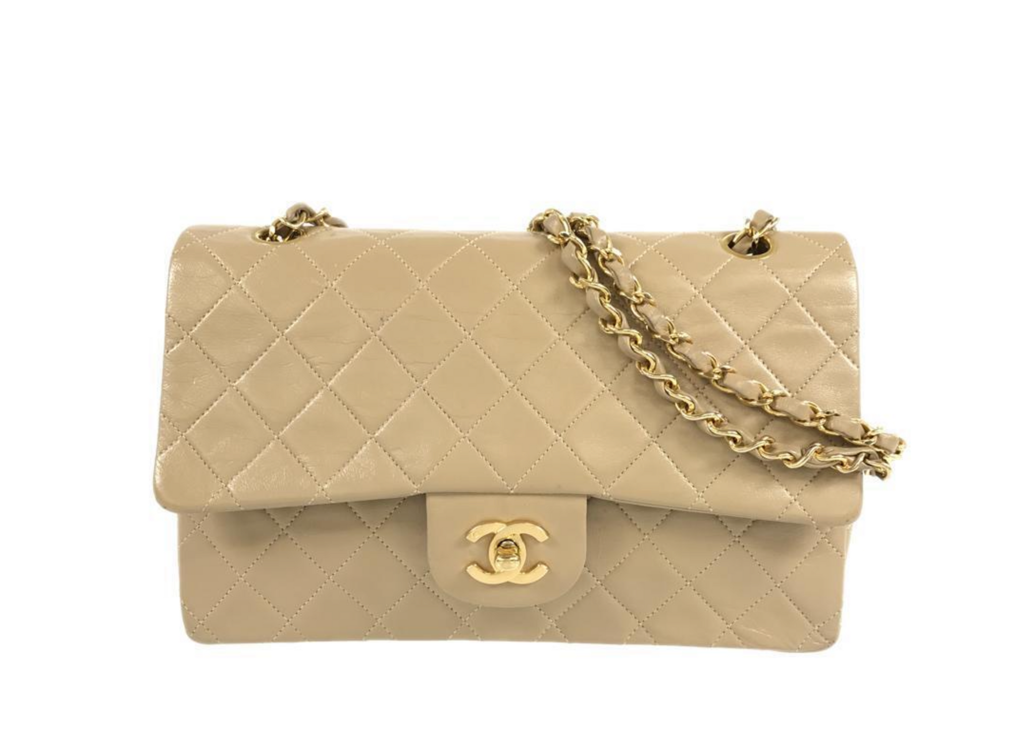 Chanel Matelassé Yellow Gold Plated Shoulder Bag (Pre-Owned)
