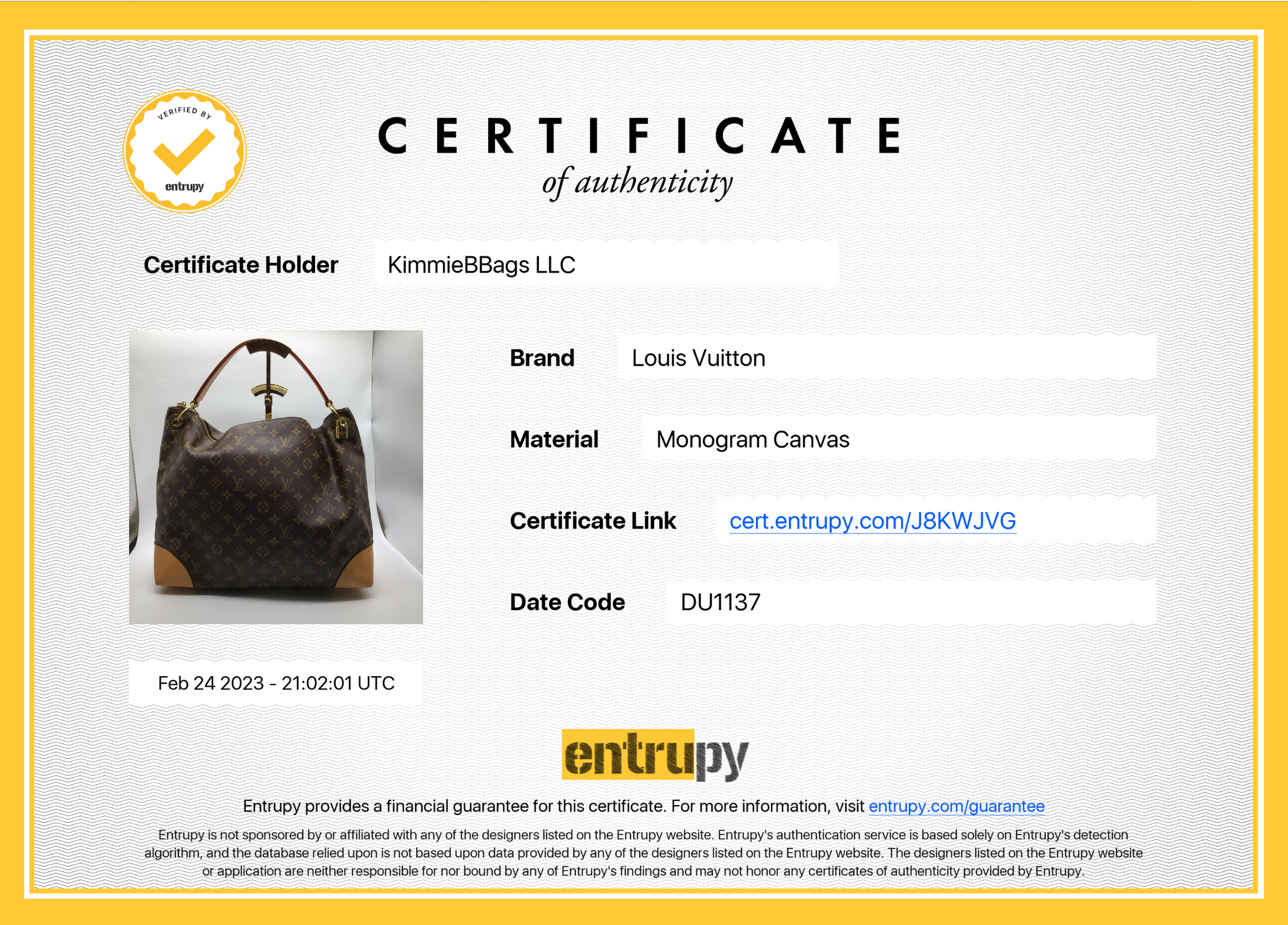 PRELOVED Louis Vuitton Sully Monogram Hobo Shoulder Bag DU1137 030123