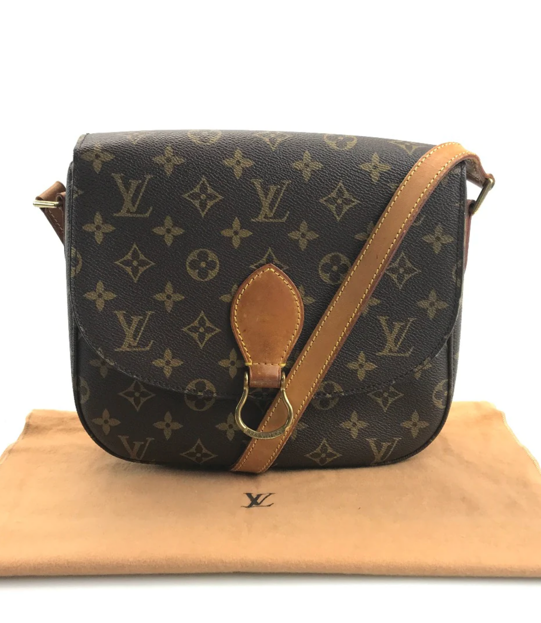 Louis Vuitton, Bags, Louisvuitton Saint Cloud Mm Shoulder Bag Monogram  Leather Brown Germany M5243