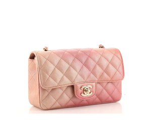 Like New) Chanel Classic Quilted Pink Ombre Metallic Lambskin Mini Si –  KimmieBBags LLC