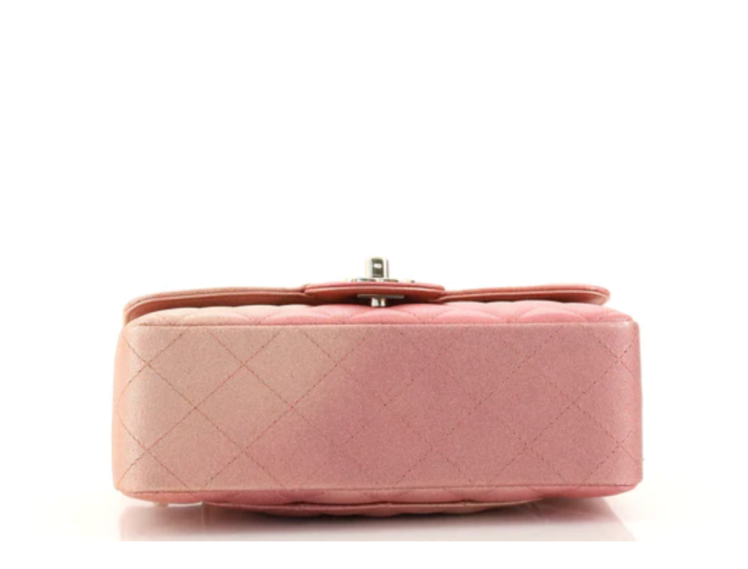 (Like New) Chanel Classic Quilted Pink Ombre Metallic Lambskin Mini Single Flap Bag 30271581 030123