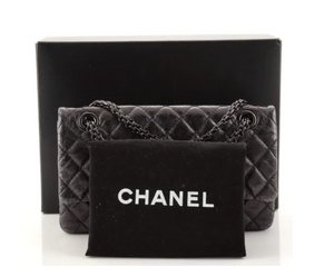 Chanel Silver Metallic Quilted Aged Calfskin Reissue 2.55 226 at 1stDibs