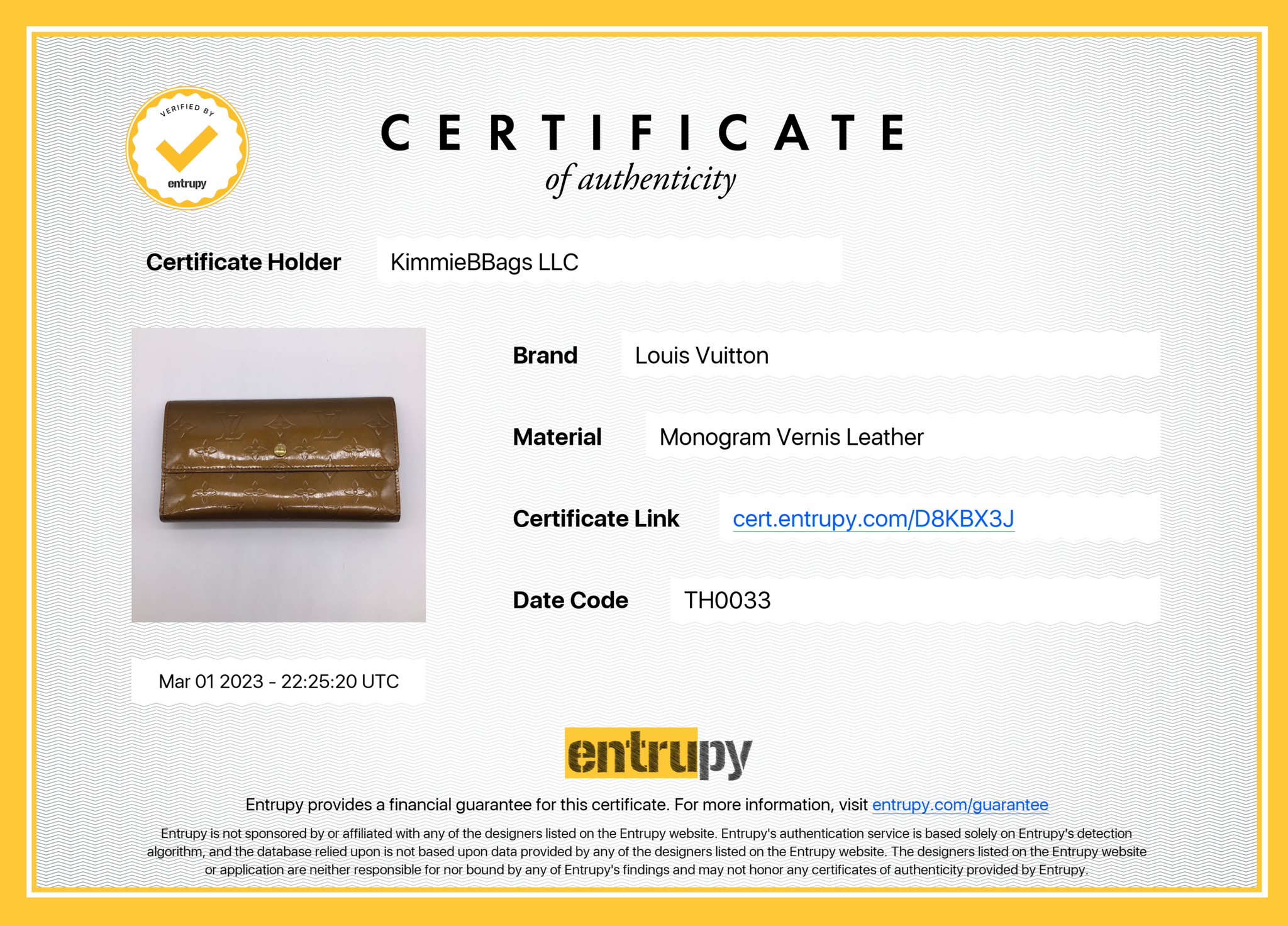 Louis Vuitton Vernis Tan Beige Gold Leather Long Cash Buttoned Envelope  Wallet