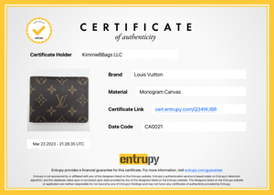 Preloved Louis Vuitton Men's Wallet Monogram Canvas Leather Slim Bifold CA0021 032523