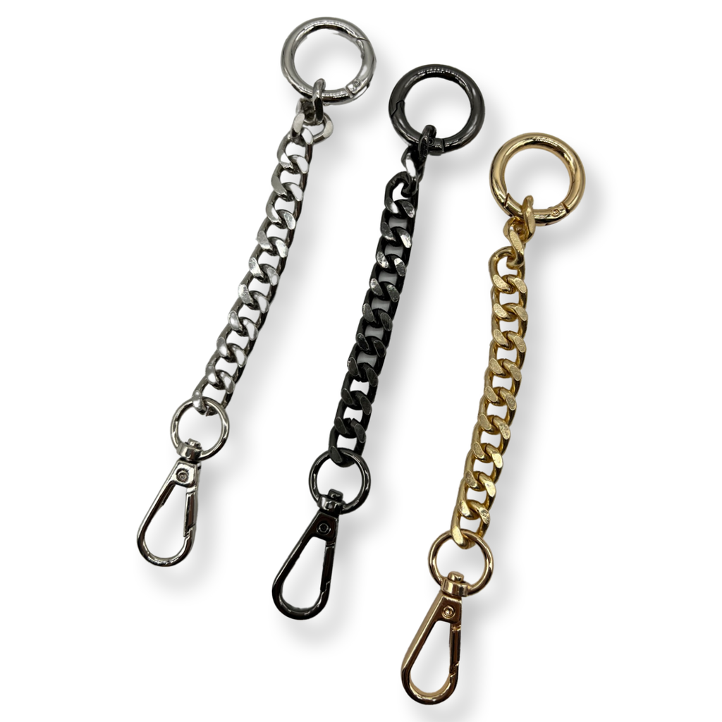 KimmieBBags LLC New Thin Chain Metal Purse Strap 43” - 2 Colors 43 Silver Chain Metal - Thin Braid
