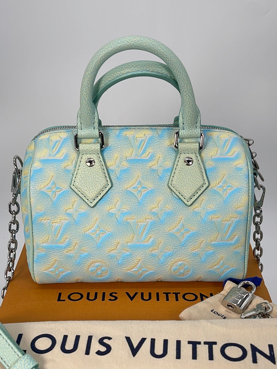 Louis Vuitton, Bags, Louis Vuitton By The Pool Speedy 25 Giant Monogram Light  Pink Limited Editio Bag