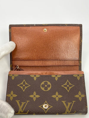 Preloved Louis Vuitton Monogram Porte Monnaie Billets Tresor Bifold Wallet MJHT9TB 121522