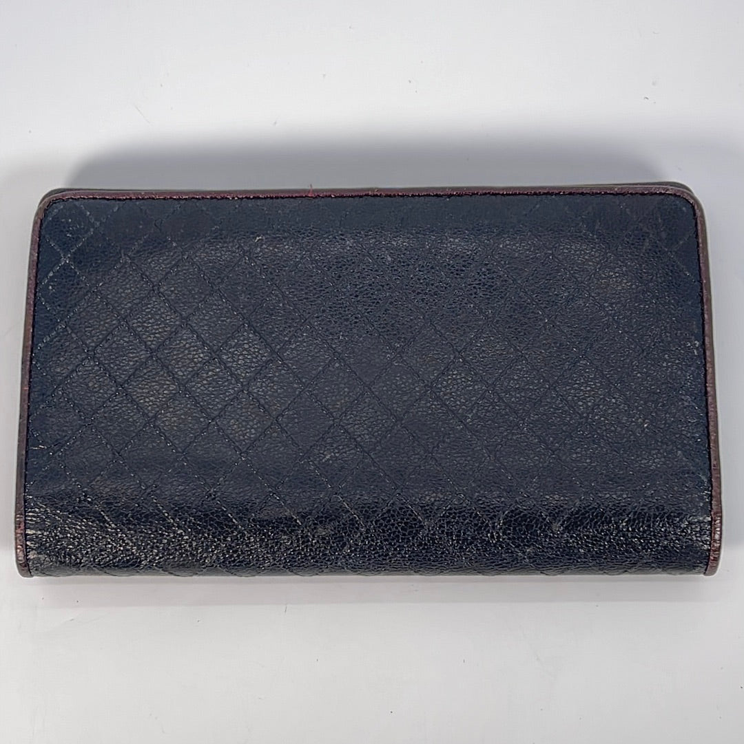 Preloved Chanel Black Leather Long Yen Wallet 12093178 021523