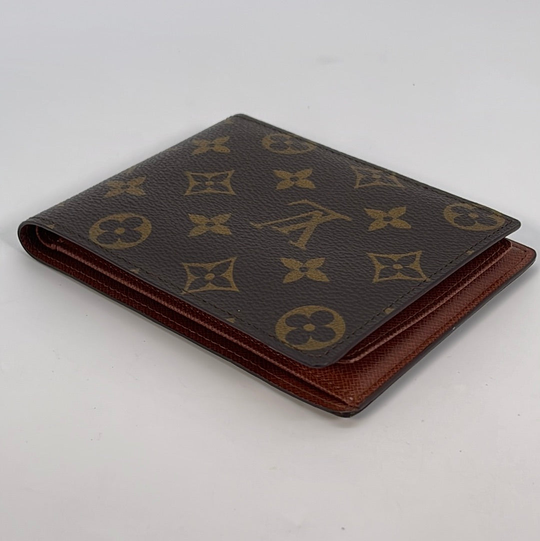Preloved Louis Vuitton Men's Wallet Monogram Canvas Leather Slim Bifold  MI1922