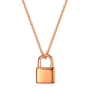 NEW Stainless Steel Chain 18K Gold Plated Padlock Charm Necklace 061923