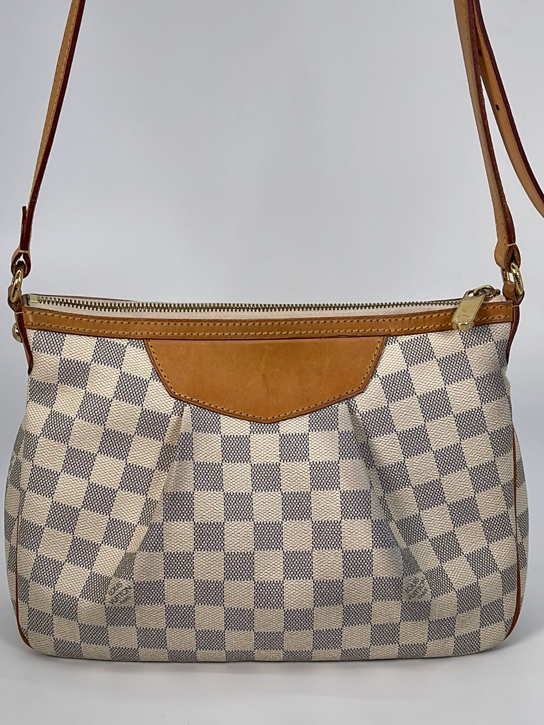 Auth Louis Vuitton N41112 Damier Azur Siracusa MM Shoulder Cross Bag LV F/S