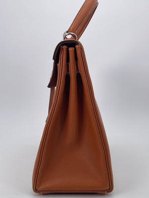 Preloved Hermes Epsom Kelly Retourne 32 Handbag with Silver Hardware IN35 032223