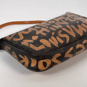 LOUIS VUITTON Monogram Graffiti Accessoires Pochette Bag Brown