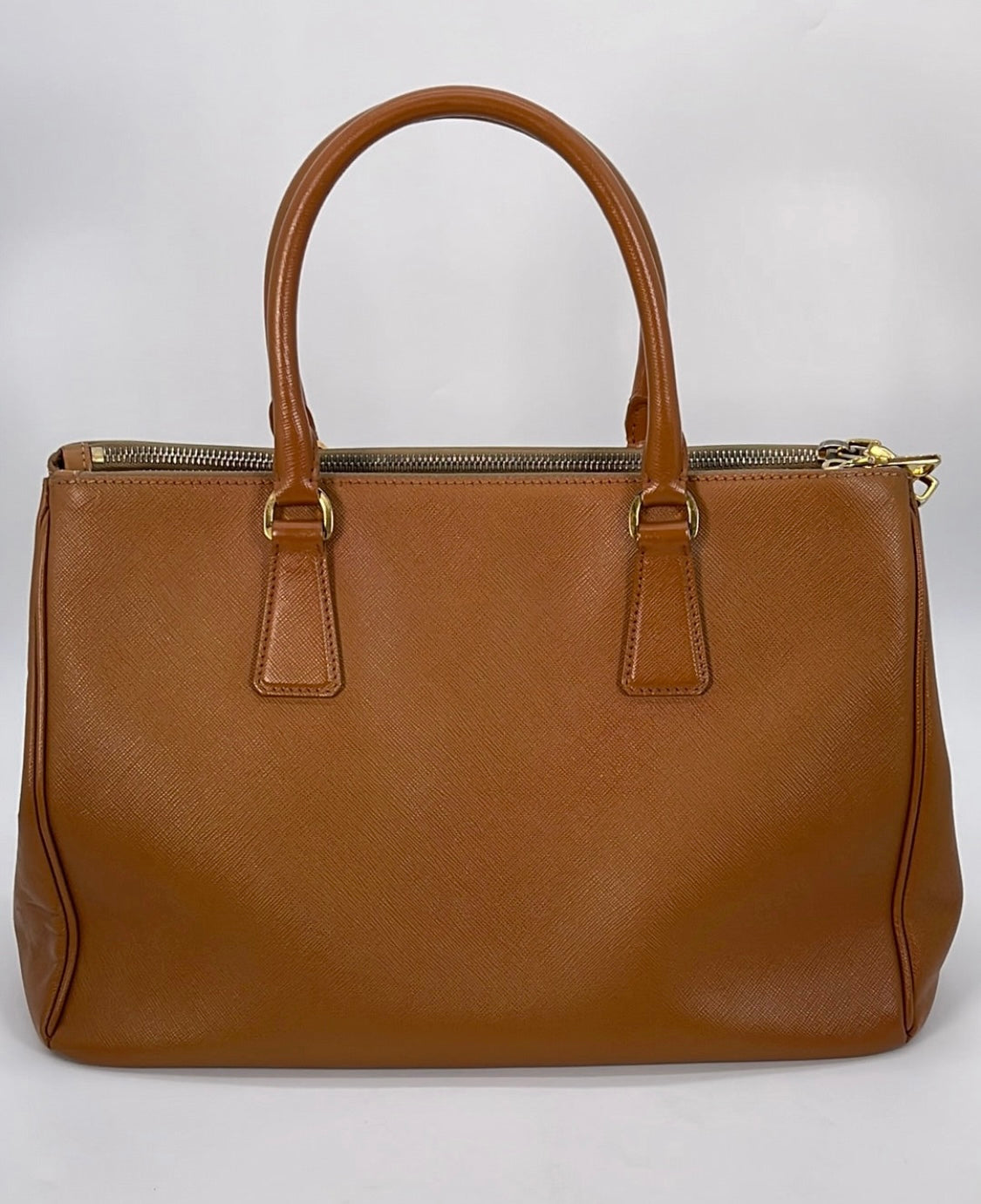 Prada Beige Saffiano Lux Leather Large Double Zip Tote For Sale at 1stDibs