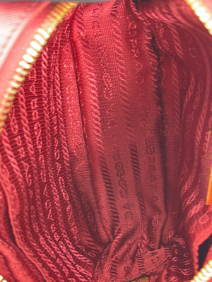 Preloved Prada Pink Saffiano Leather Crossbody Pouch 224 030623