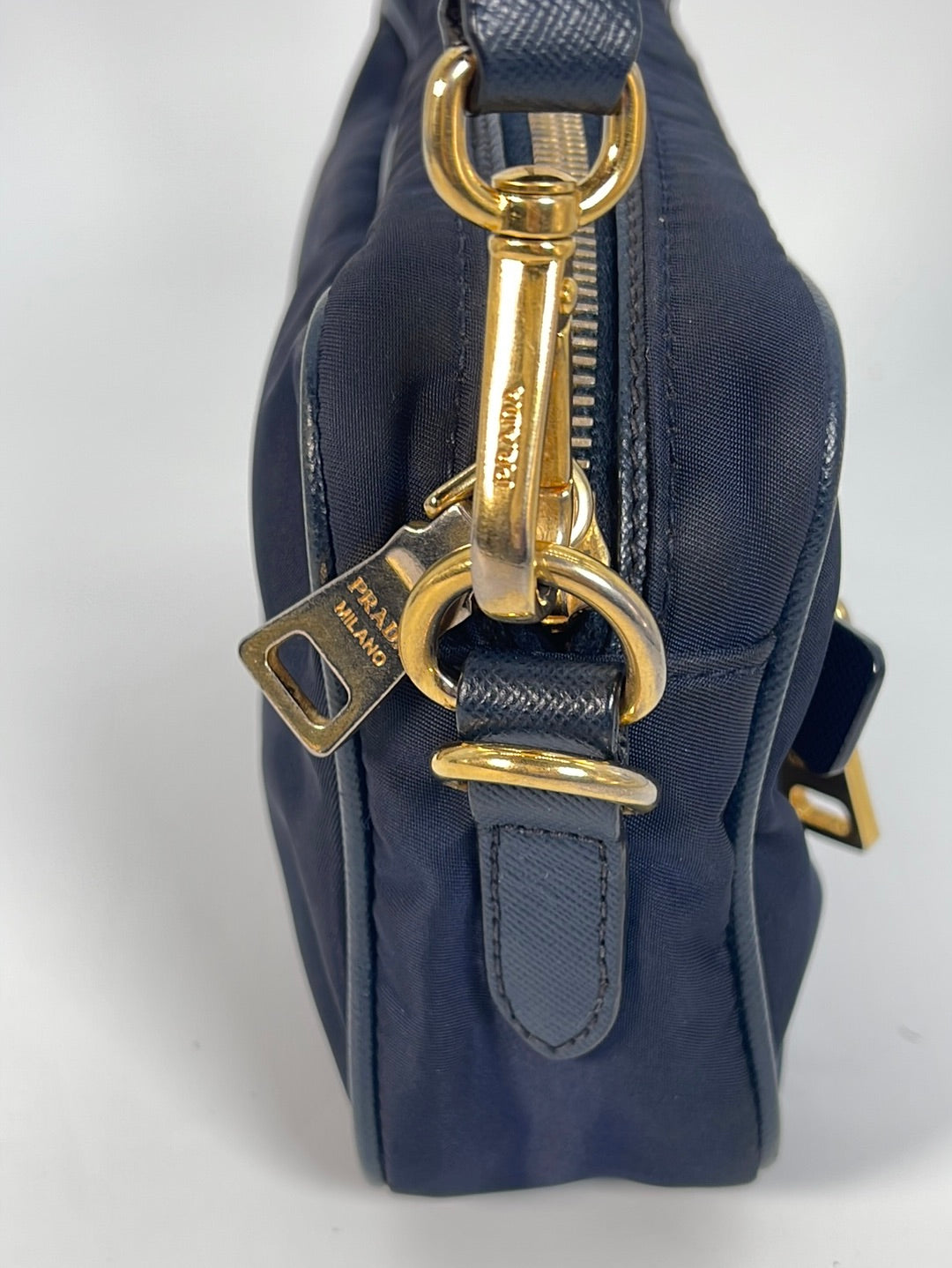 Preloved Prada Navy Blue Nylon Camara Bag 164 021523