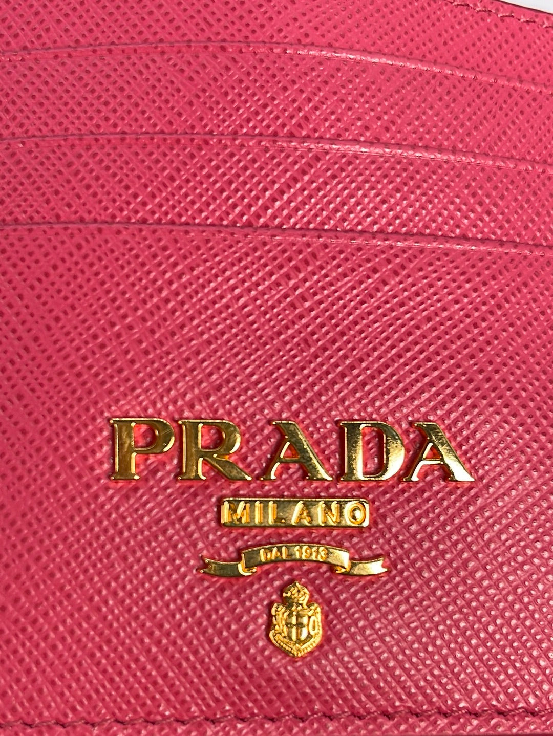 PRELOVED Prada Pink Saffiano Leather Card Case 234 020123