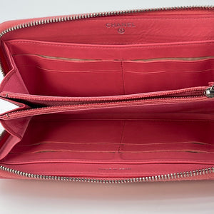 Preloved CHANEL Quilted Pink Matelasse Medium Zip Around Wallet 16649964 032323