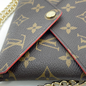 New Louis Vuitton Monogram Kirigami Medium Pochette Red Interior W/ Insert  Chain