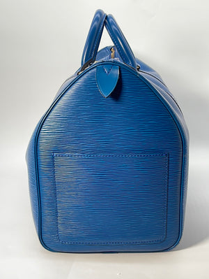 Vintage Louis Vuitton Keepall 55 Blue Epi Leather Duffel Bag VI0993 020923