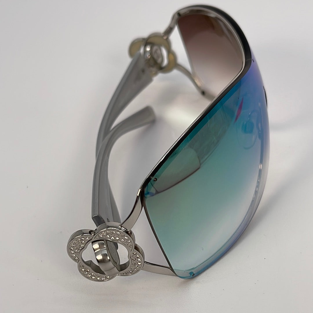 Preloved Chanel CC Logo Mirror Shield Sunglasses 320 033023