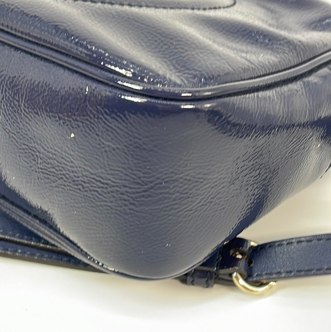 Preloved Gucci Blue Patent Leather Soho Disco Crossbody Bag 308364498879 3G76R6k