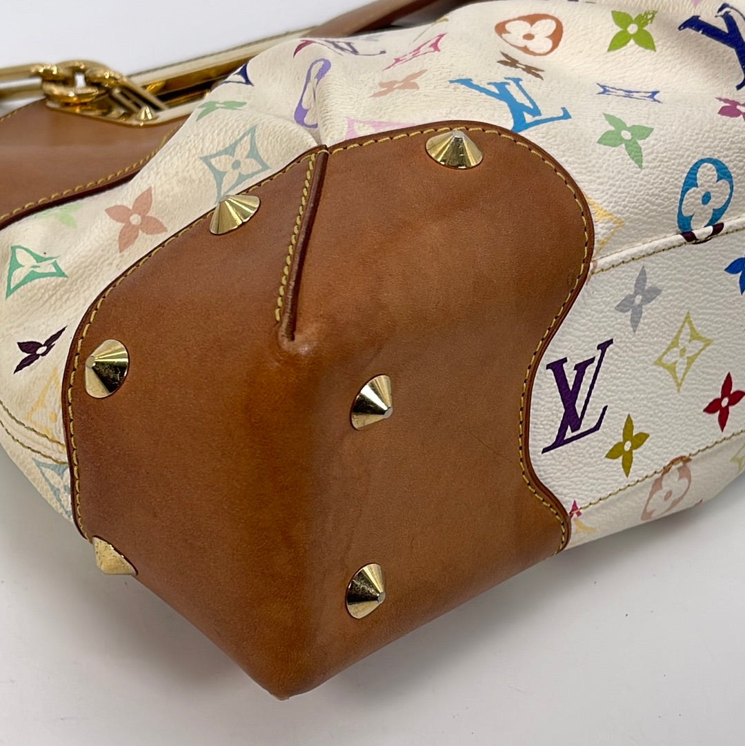 Louis Vuitton White Monogram Multicolor Judy in MM size (Takashi Murakami),  Luxury, Bags & Wallets on Carousell