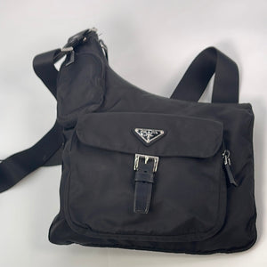 PRADA Tessuto Nylon Messenger Bag Black 693106
