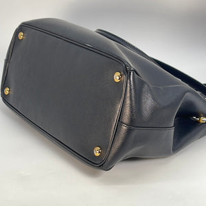 Preloved Prada Black Saffiano Leather Double Zip Tote Bag XK249H8 012423