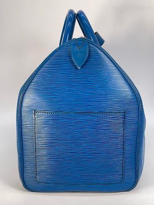 Vintage Louis Vuitton Blue Epi Leather Keepall 45 Bag VI0910 012423