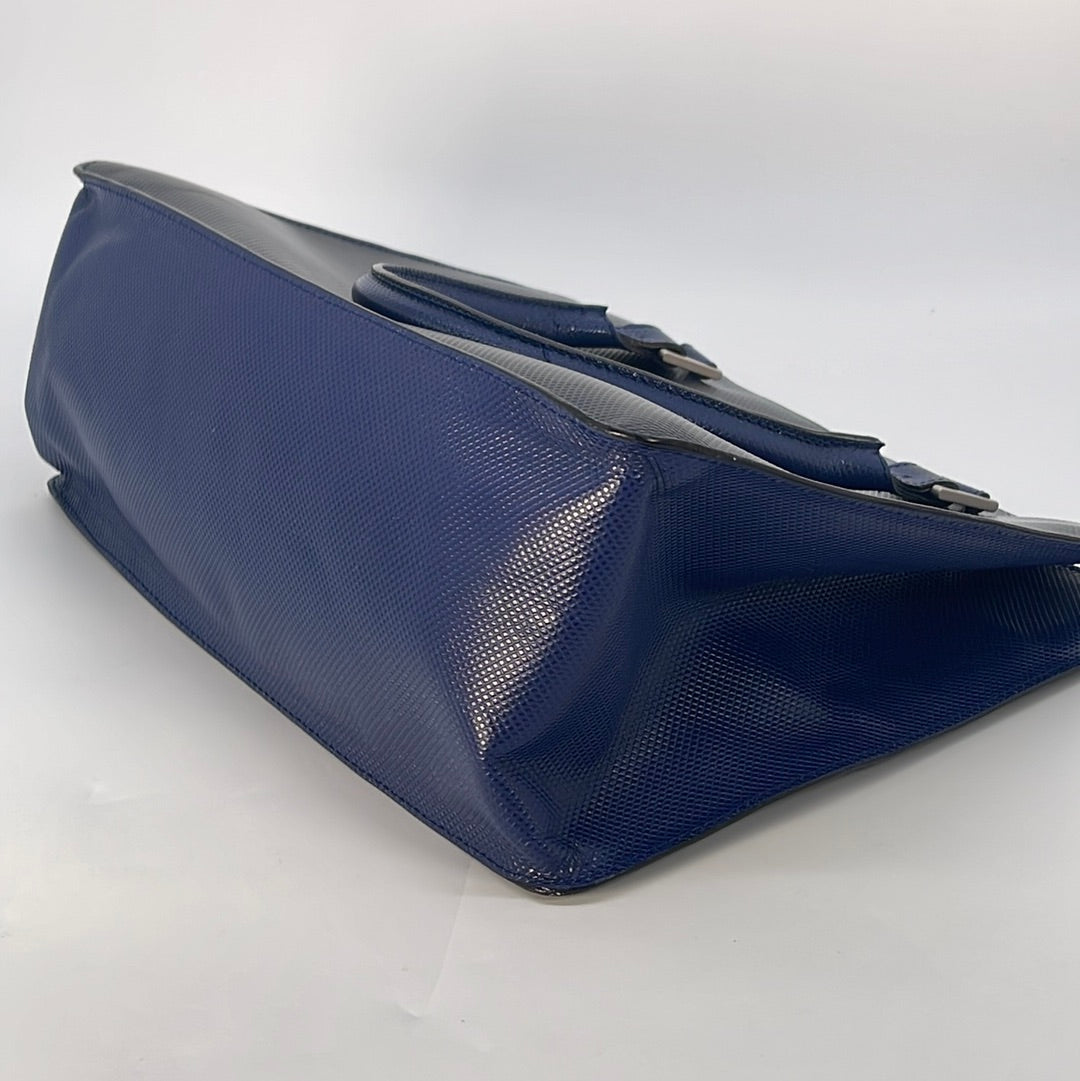 Preloved Bottega Veneta Blue Canvas Tote Bag 1070030702BCI 012423