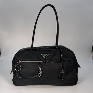 Preloved PRADA Black Nylon Tote Shoulder Bag 31 020723
