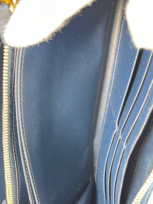 PRELOVED PRADA Saffiano Blue Leather Zip Around Long Wallet QR7HWW2 033023