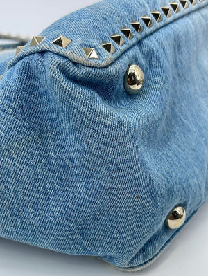 Valentino Rockstud Tote Denim with Butterfly Applique Medium H273RK6 041023 - $200 OFF DEAL