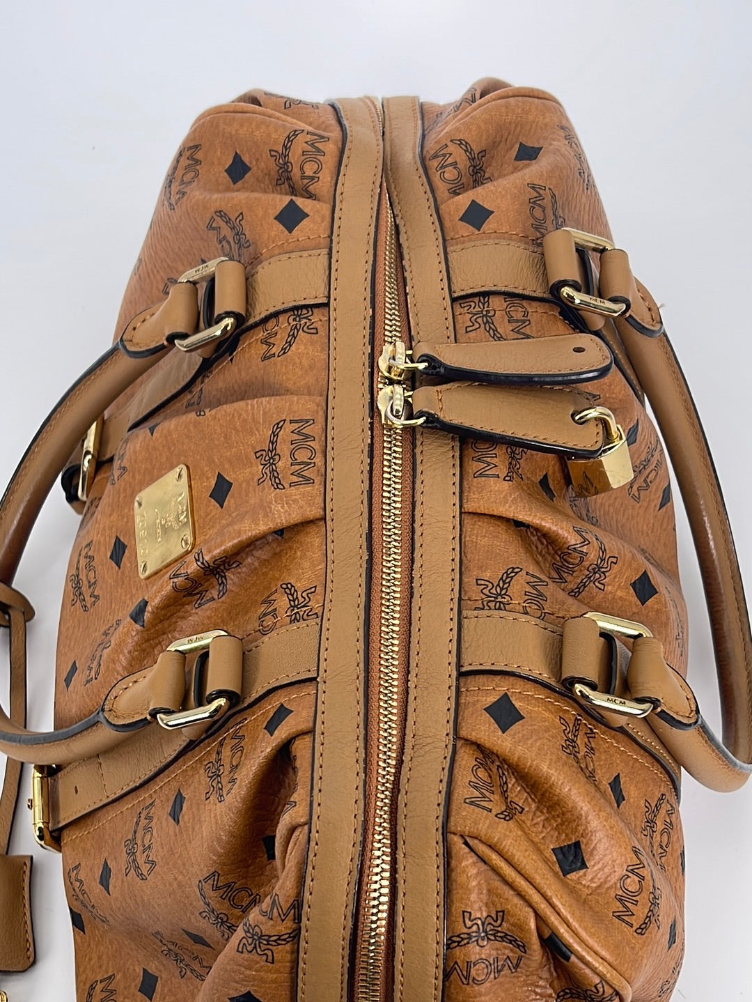 PRELOVED MCM Cognac Visetos Leather Shopping Tote Bag E2300526 030823