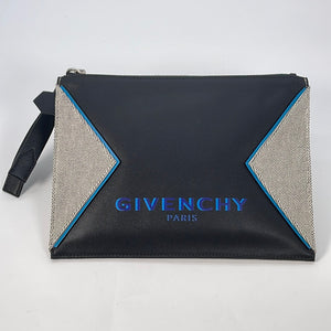 Preloved Givenchy Black, Blue, and Silver Pouch MPD0210 022023