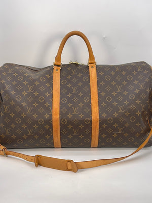 PRELOVED Louis Vuitton Keepall Bandouliere 55 Monogram Duffel Bag TH0977 021023