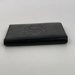 Preloved CHANEL Black Leather Bifold Wallet 2758057 121522