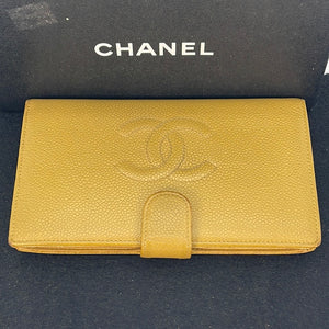 Preloved Chanel Mustard Caviar CC Long Flap Wallet 6616532 032323