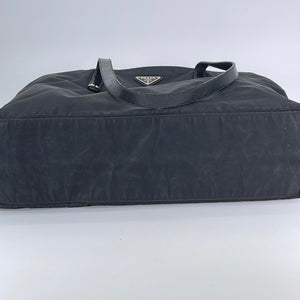 Preloved Prada Tessuto Black Nylon and Leather Tote 161 031523