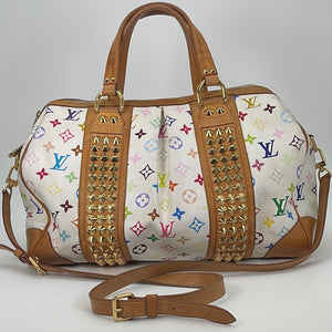 Louis Vuitton White Multicolor Monogram Alma MM Top Handle Bag