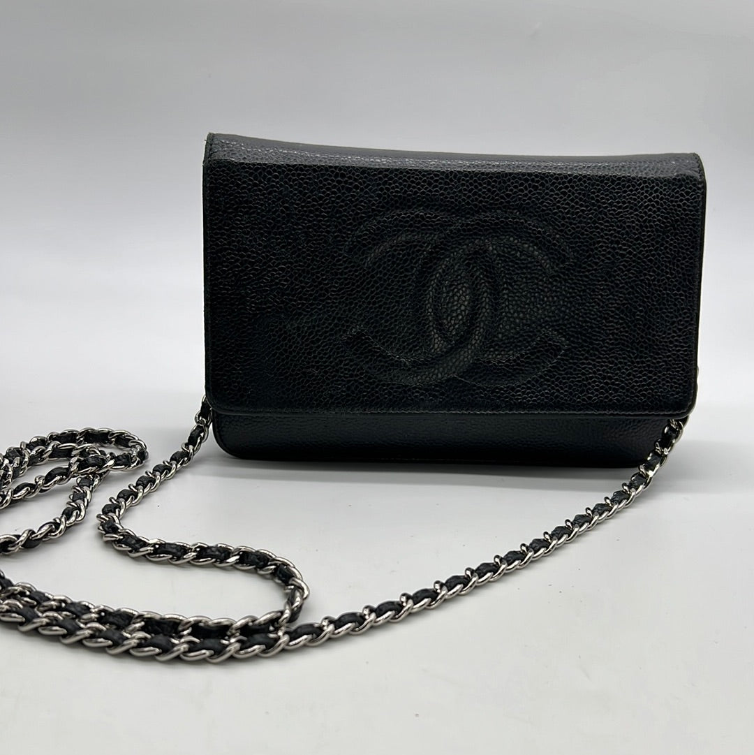 Preloved Chanel Black Caviar Timeless Wallet on Chain Bag 6754116 010823