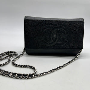 Preloved Chanel Black Caviar Timeless Wallet on Chain Bag 6754116