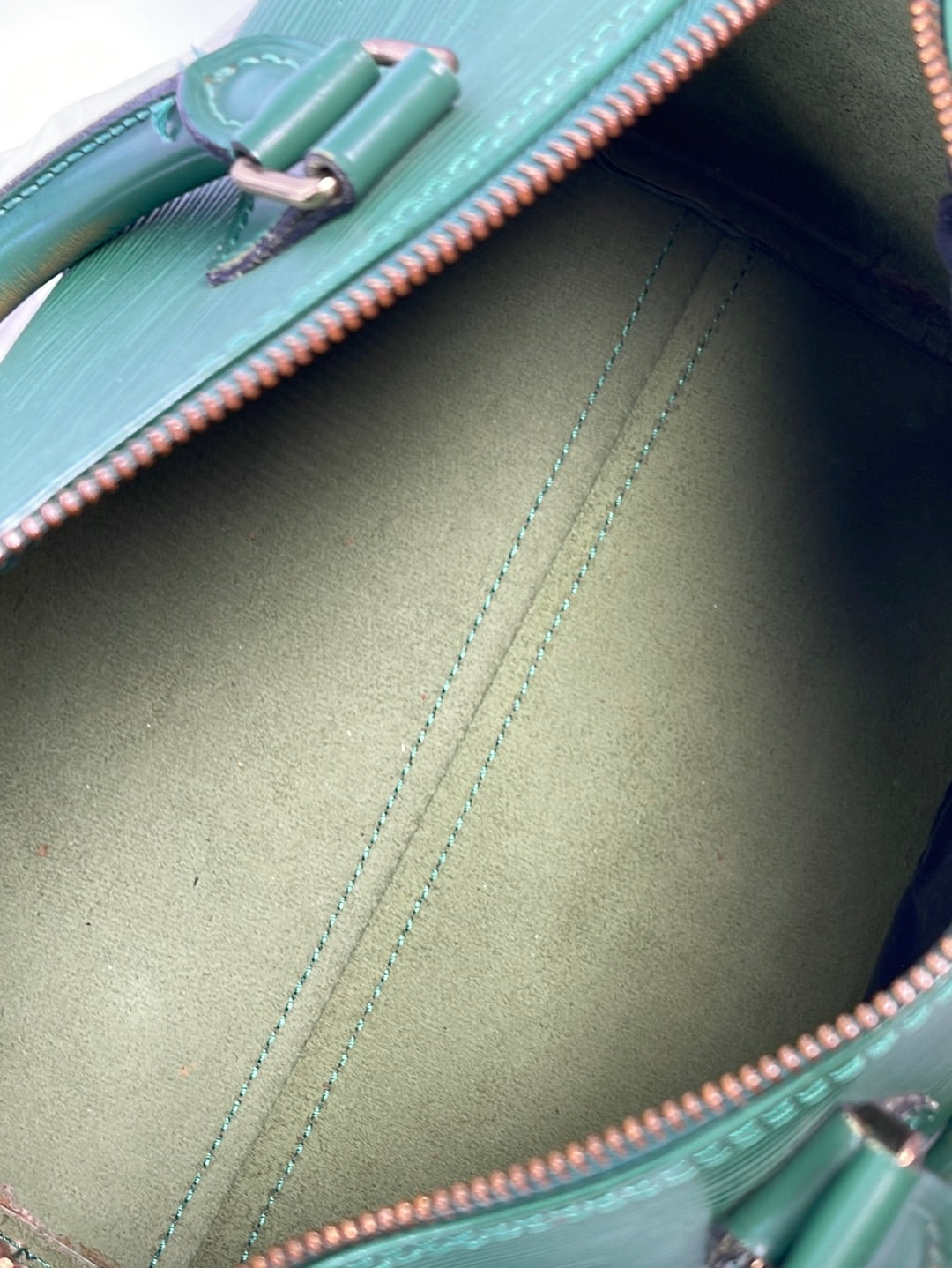 LOUIS VUITTON Authentic Women's Epi Boston Bag Speedy 25 Green Leather  Zipper